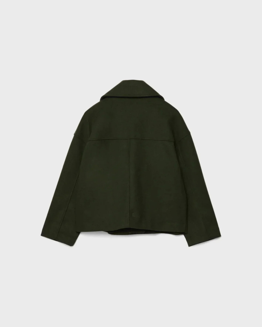 Women's Cropped Double Breasted Jacket with Notch Lapel Collar