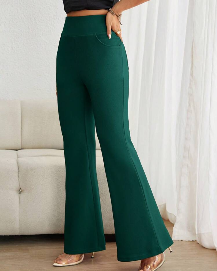 Women's High Waisted Bootcut Pants with Side Pockets
