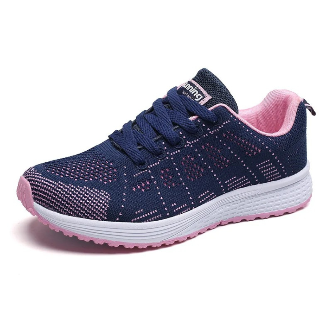 Women's Mesh Athletic Sneakers with Lace-Up Closure