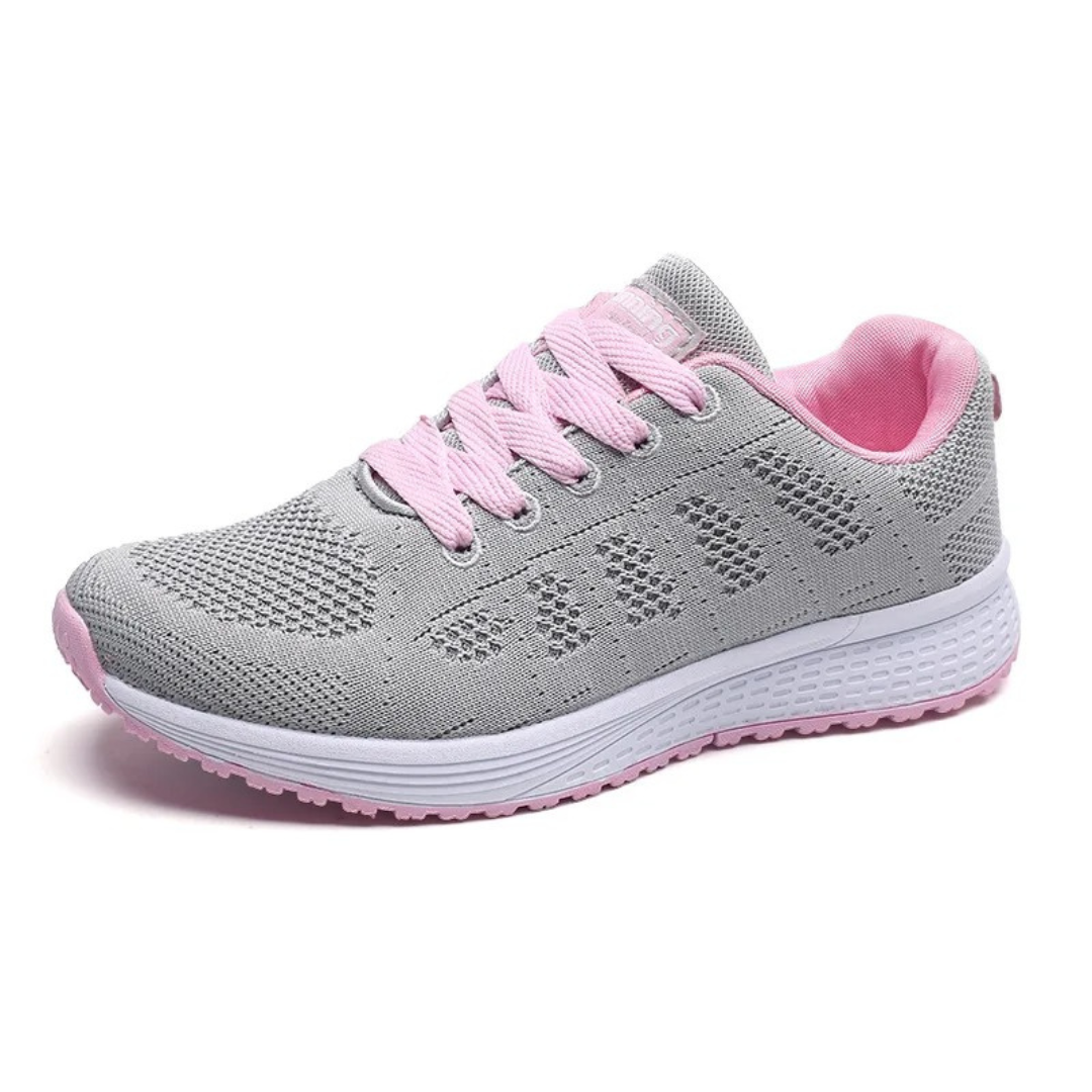 Women's Mesh Athletic Sneakers with Lace-Up Closure