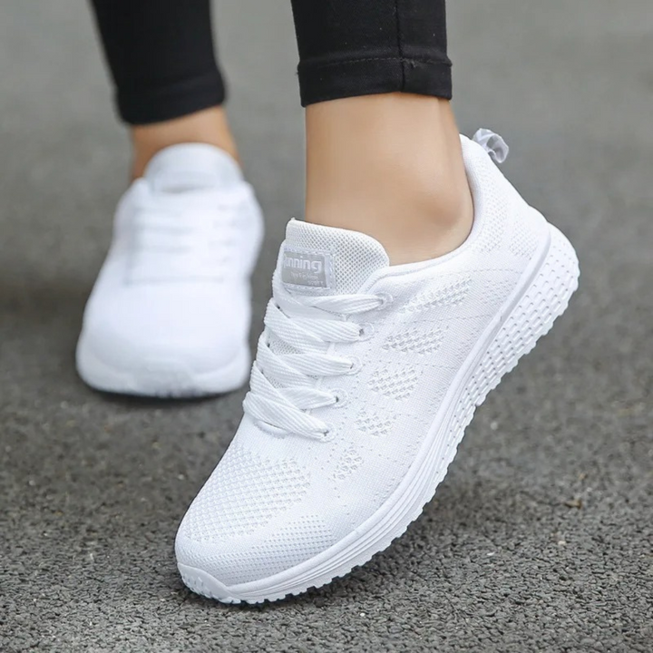 Women's Mesh Athletic Sneakers with Lace-Up Closure