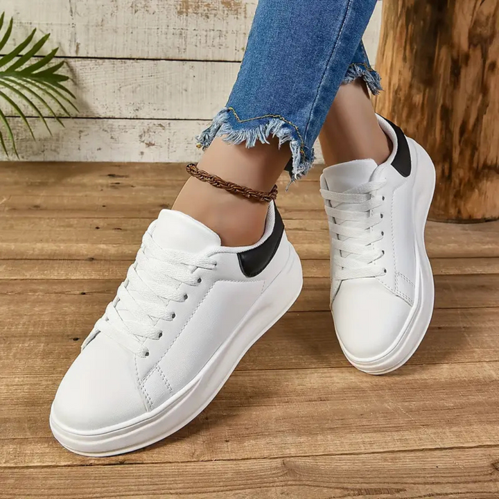 Women's Platform Sneakers with Lace-Up Closure