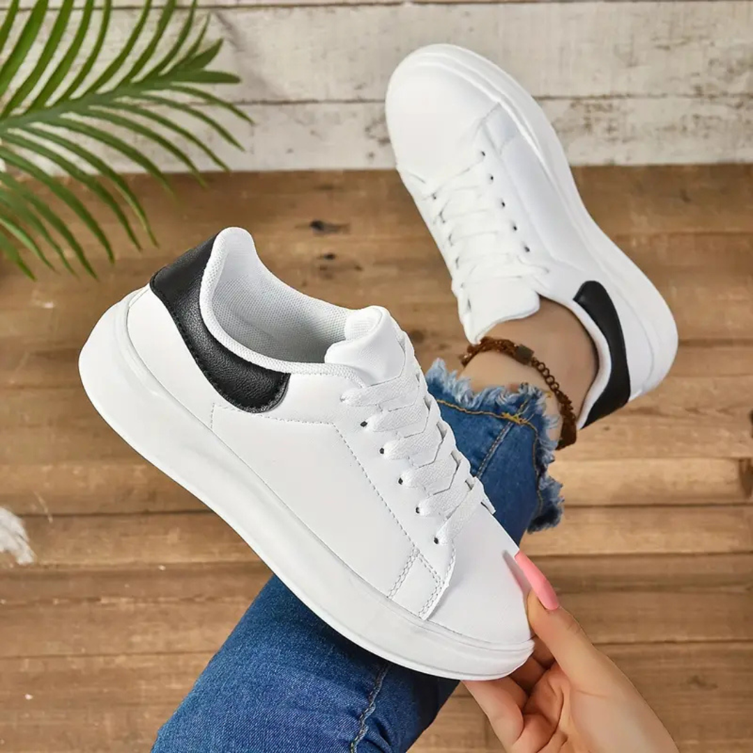 Women's Platform Sneakers with Lace-Up Closure