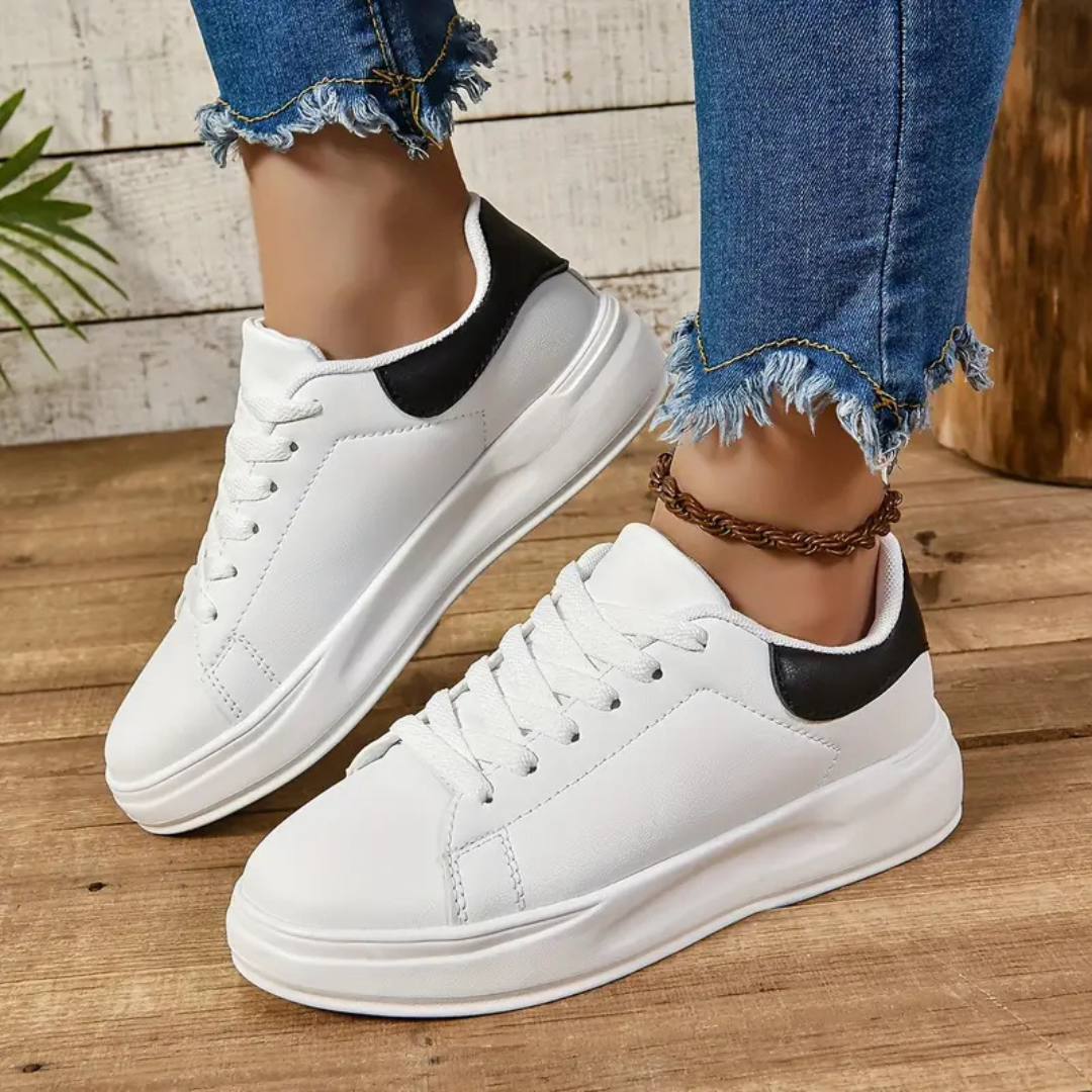 Women's Platform Sneakers with Lace-Up Closure