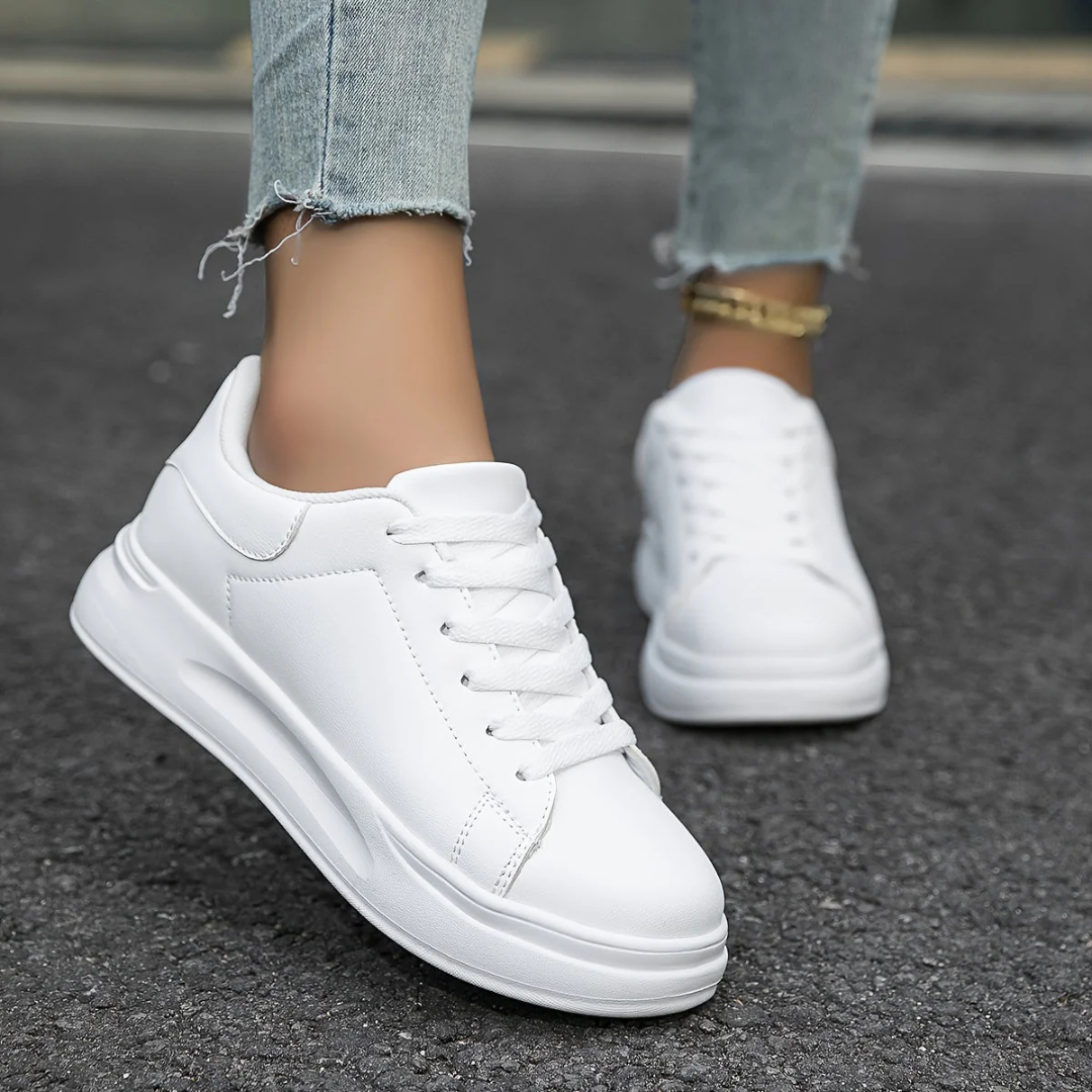Women's Platform Sneakers with Lace-Up Closure