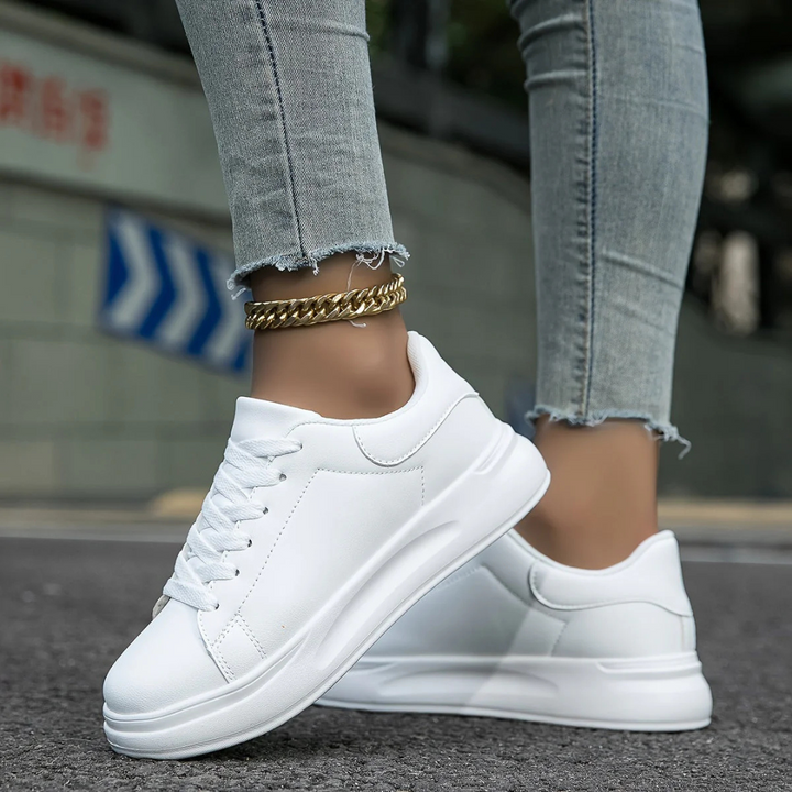 Women's Platform Sneakers with Lace-Up Closure