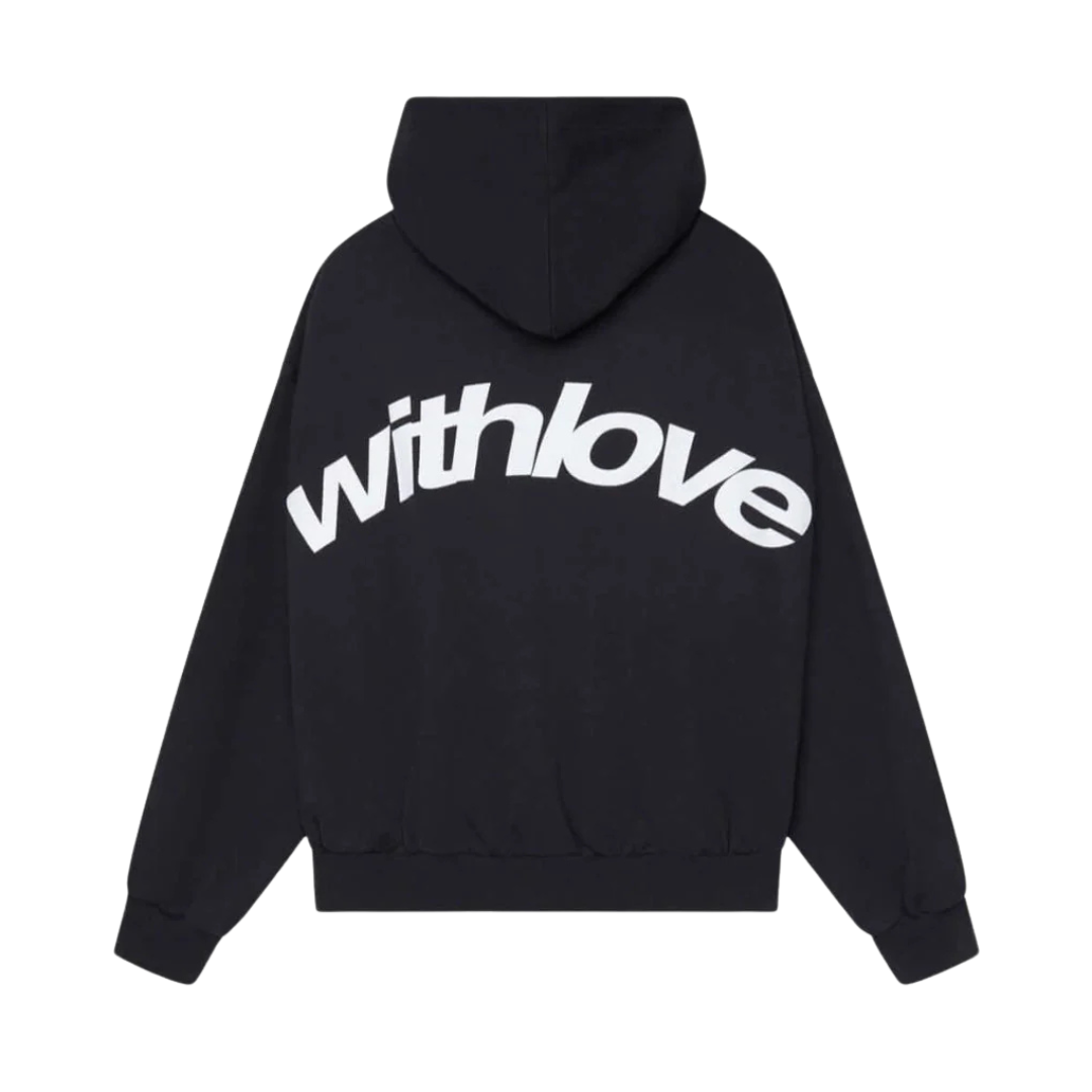 Women's Pullover Hoodie with Text Graphic and Drawstring Hood