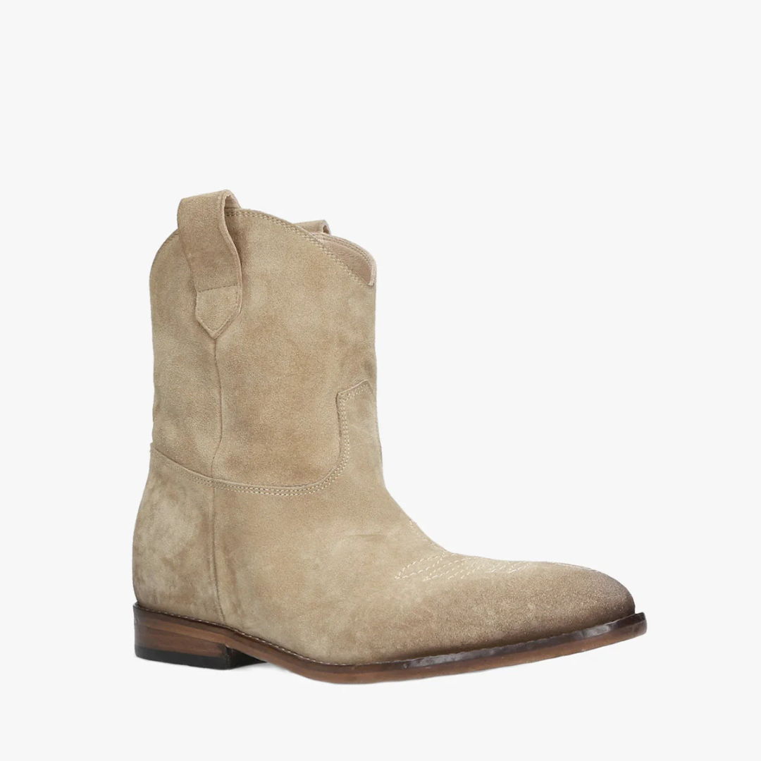 Women's Western Style Ankle Boots with Pull-On Design