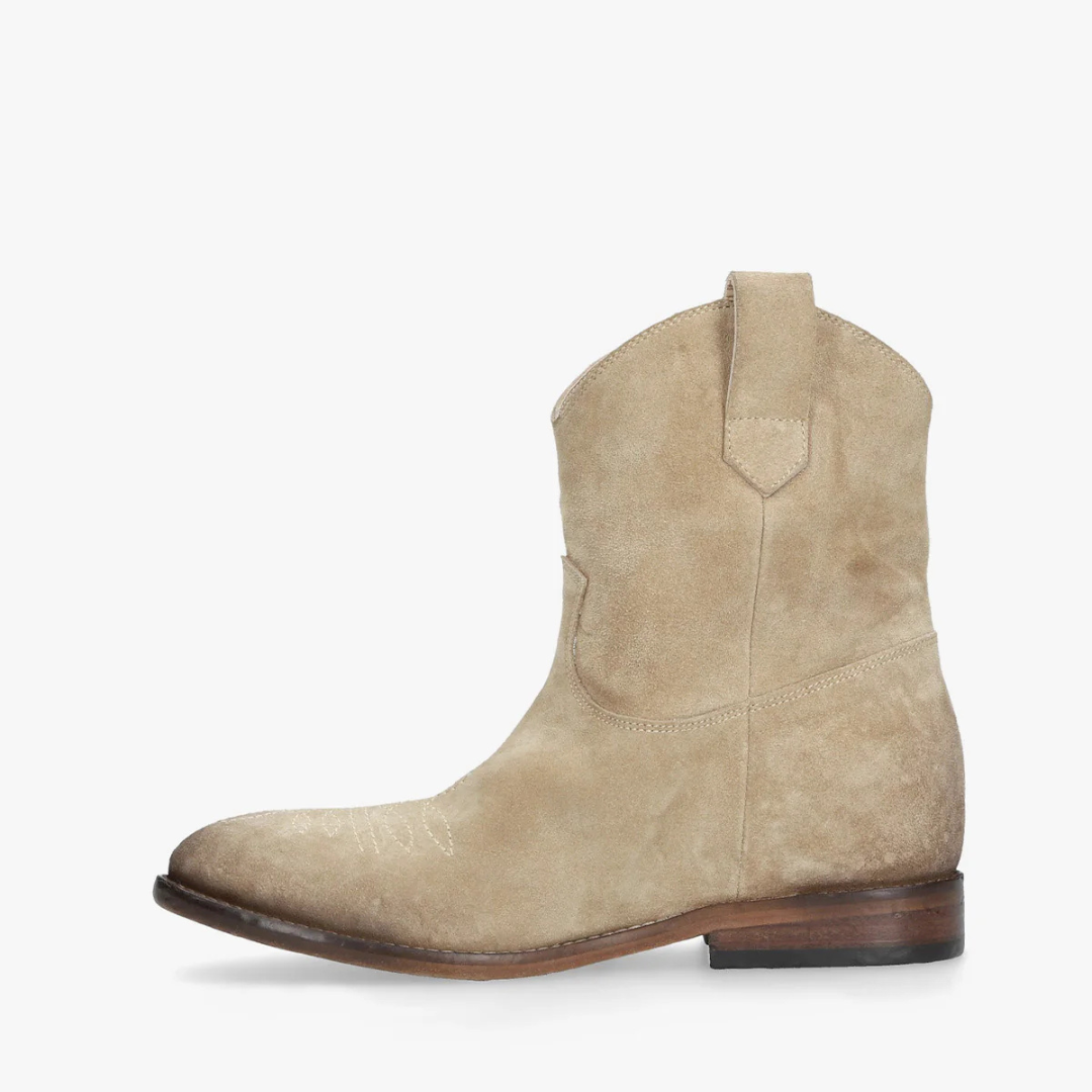 Women's Western Style Ankle Boots with Pull-On Design