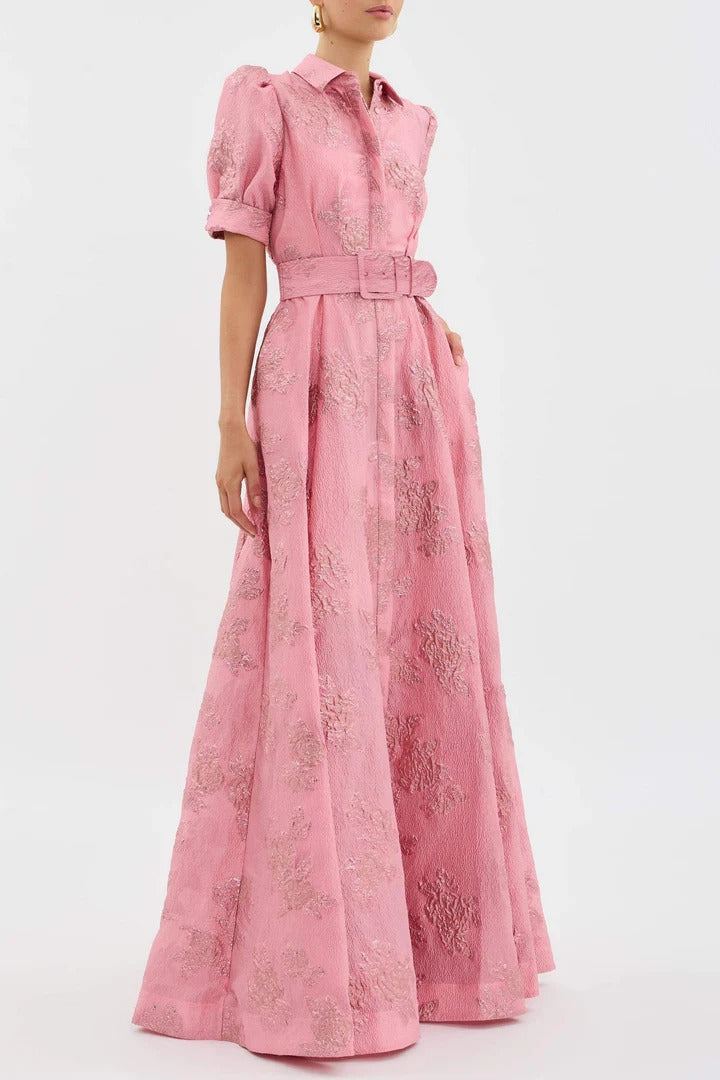 Women's Embroidered Belted Dress