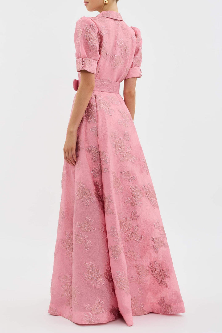 Women's Embroidered Belted Dress